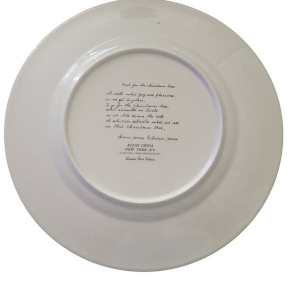 Grandma Moses Dinner Plate Christmas Tree Atlas China First Edition Vintage - Picture 6 of 9